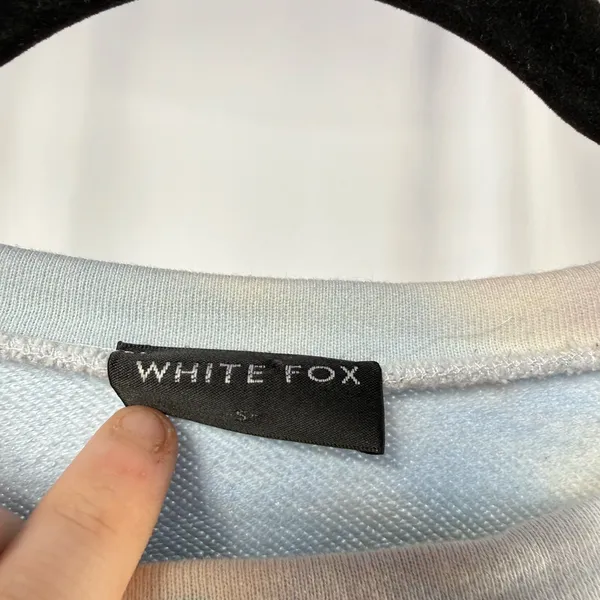 White Fox Boutique Tie Dye Cropped Sweatshirt‎ in Pink Green Multi Size Small - Image 3