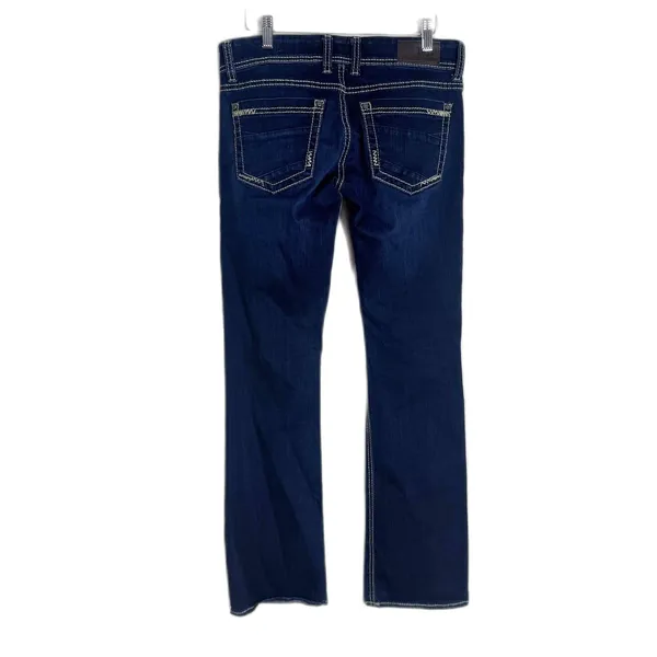 BKE Denim Stella Jeans Womens 28L Dark Wash Blue Bootcut Stretch Contrast Stitch - Image 2