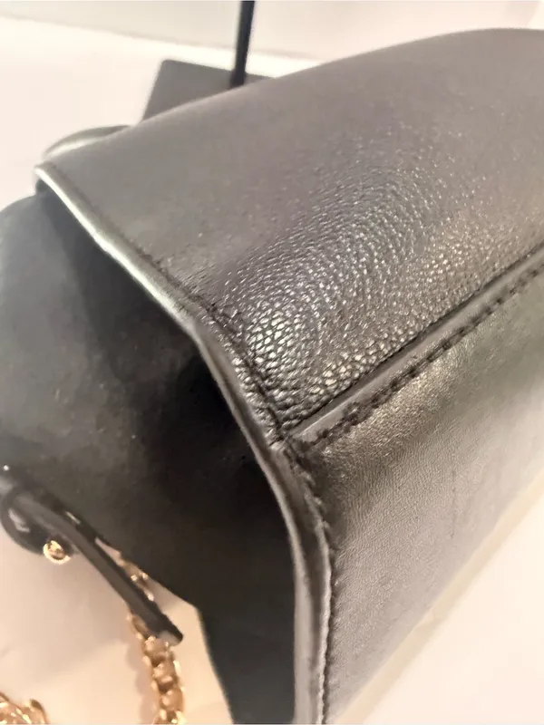 Michael Kors Avril Small Black Pebbled Leather & Suede Satchel - Image 8