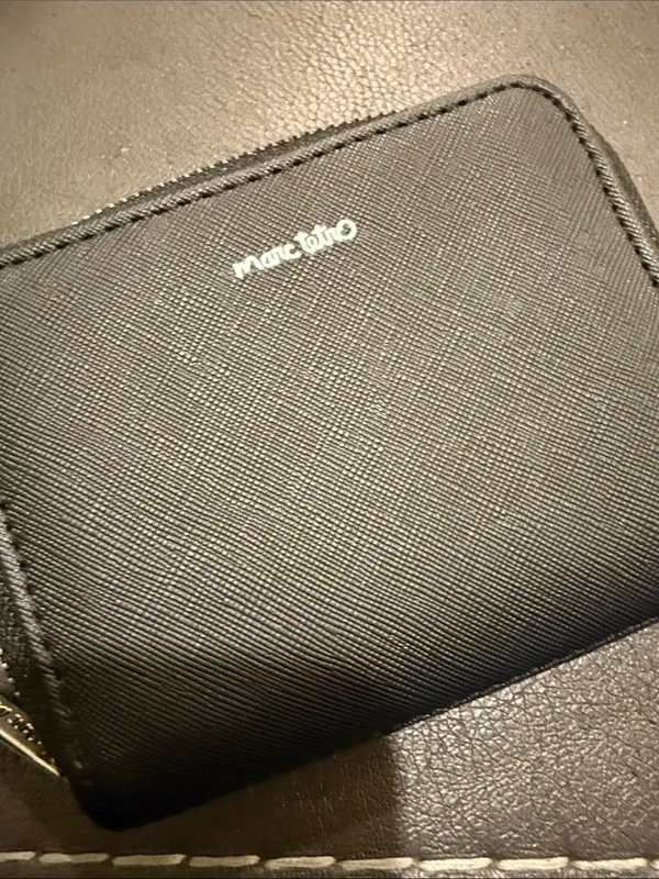 Marc Tetro Black Zip Wallet with White Dog Illustration - Image 2