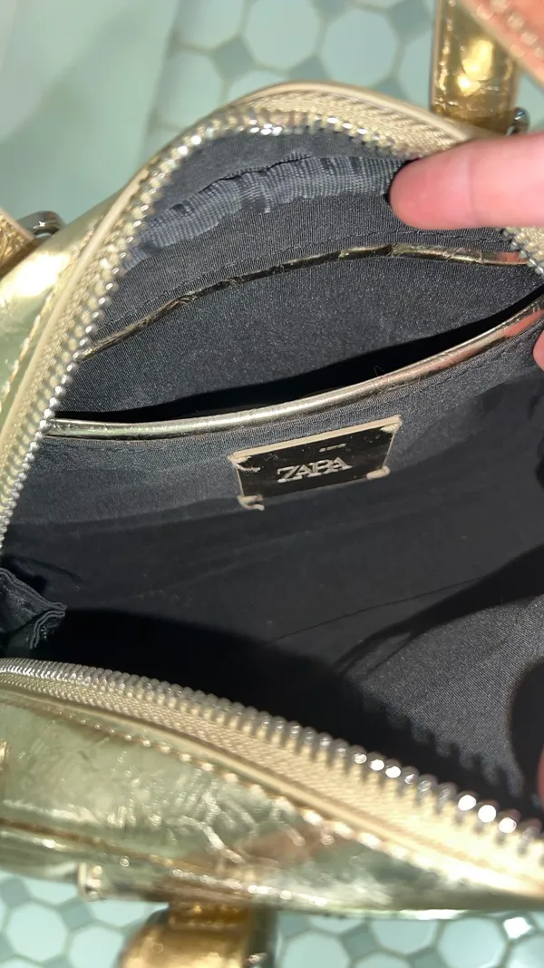 ZARA Buckled Gold Purse - Image 6