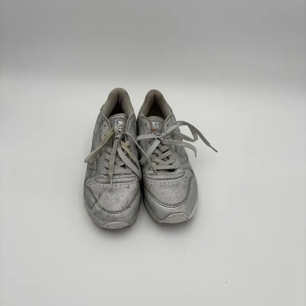 Reebok Shoes Womens 7.5 Classic Casual Sneakers Silver Leather Lace Up BD5757 - Image 4