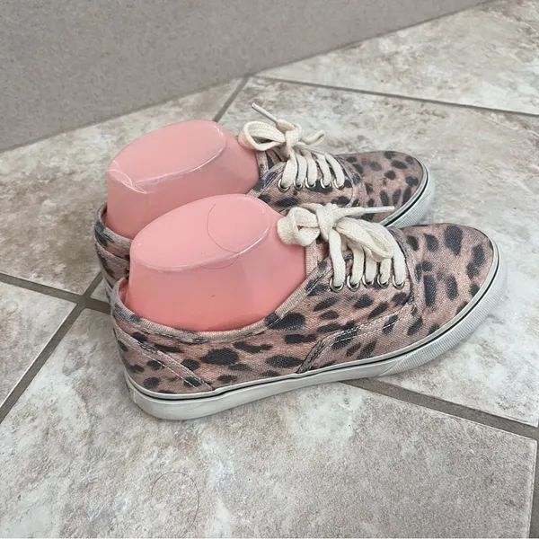 RE/DONE Low Top Skate Sneakers Faded Leopard Print Canvas Size 37 Pre Owned‎ - Image 7