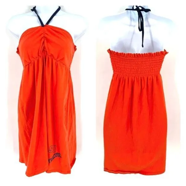 Pro‎ Edge Women's Syracuse Halter Smocked Back Coverup Dress Orange Size Large - Image 2