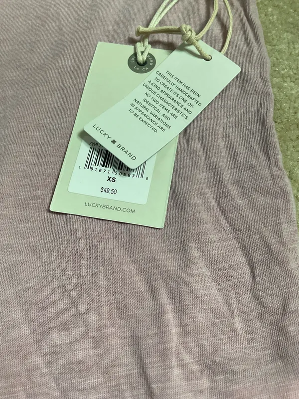 Lucky Brand Top Women’s Boho XS Semi-Sheer Pink - Image 2