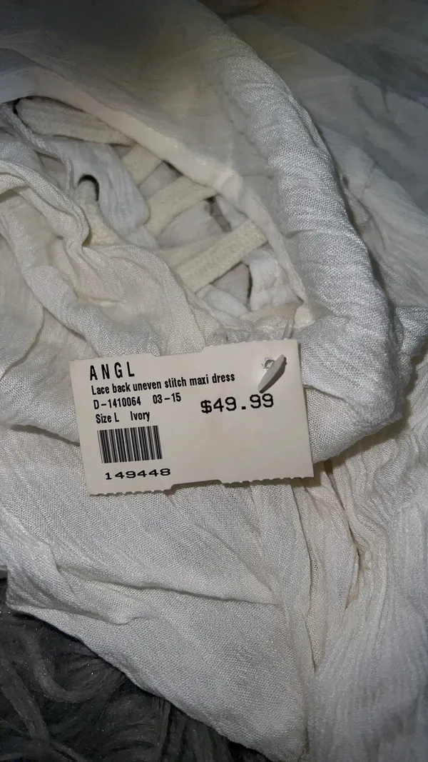 ANGL lace back uneven stitch maxi dress - Image 4