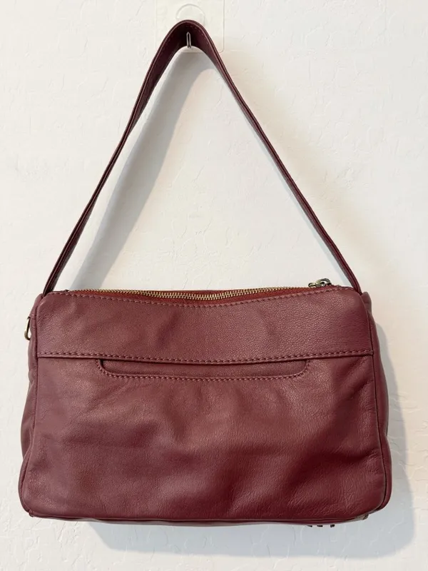 Hobo Kole Bag Berry Woven Leather Tassel Shoulder Handbag Zip Bohemian Old Money - Image 6