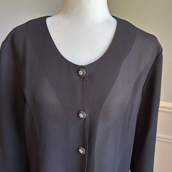 Dark Academia Vintage Chiffon Shirt Dress Witchy Whimsigoth Vampy Dolce Sz Med - Image 6
