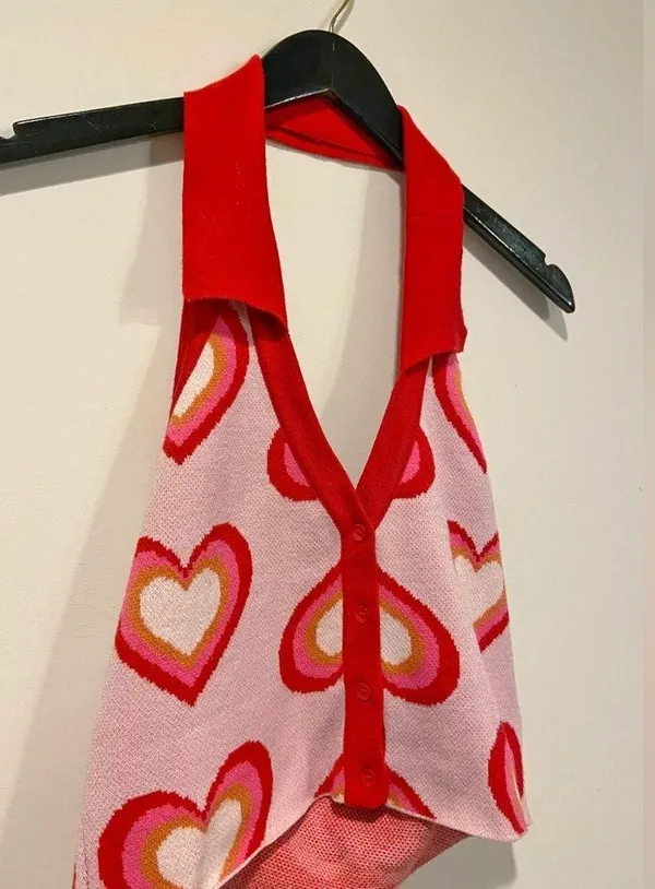 Red and pink heart tank top - Image 2
