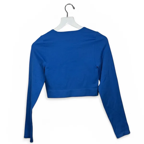 The Group BABATON Aritzia Contour Blue Long Sleeve Crew Crop Top W2258 Sz L - Image 6