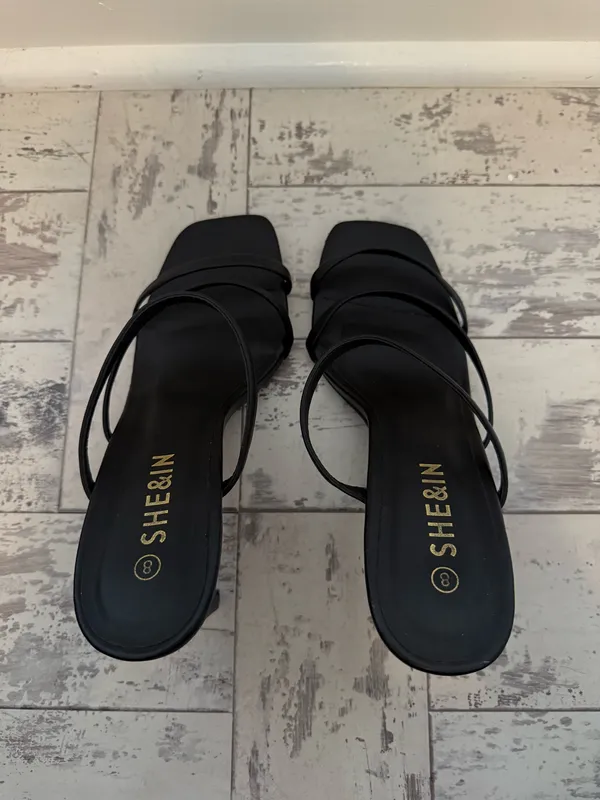 Shein Strappy Heels Black - Image 3
