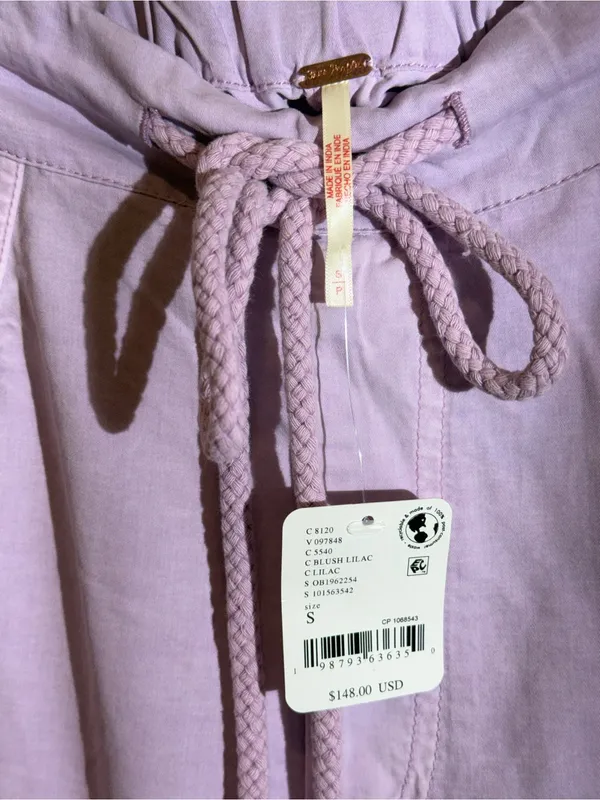 NWT Free People Willow Poplin Parachute Maxi Skirt in Pink Lavender Size S - Image 5