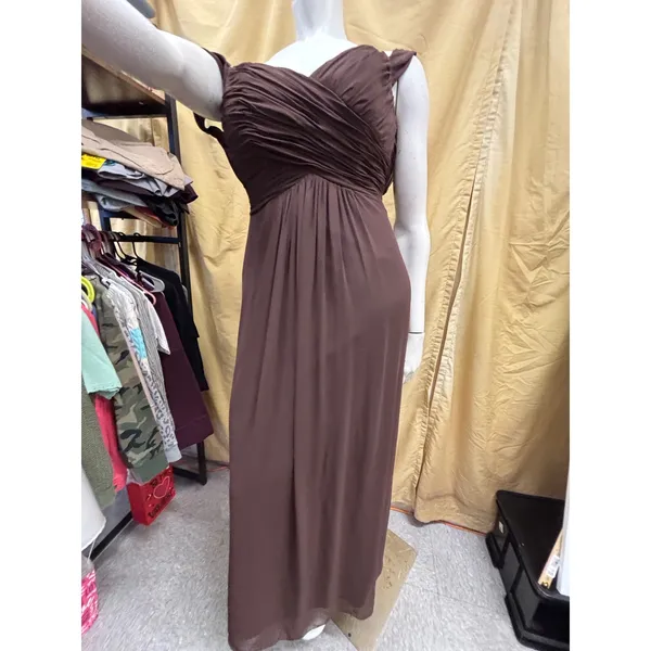 Dessy Collection Vivian Diamond‎ Espr. Brown Bridesmaid Gown Dress 1D22 Size 12 - Image 5