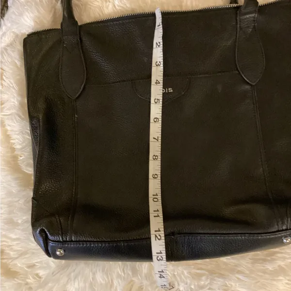 LODIS Cintage Black Leather Tote Bag - Image 11