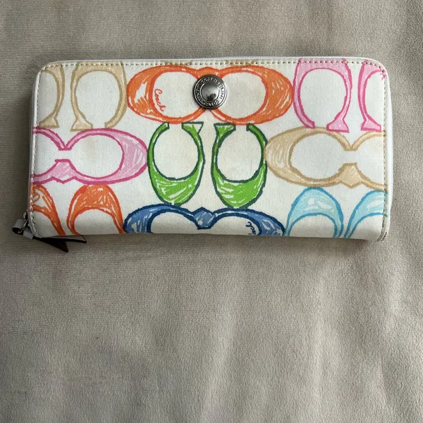 👜 COACH Scribble Signature Multicolor Shoulder Bag & Wallet Set - Image 12
