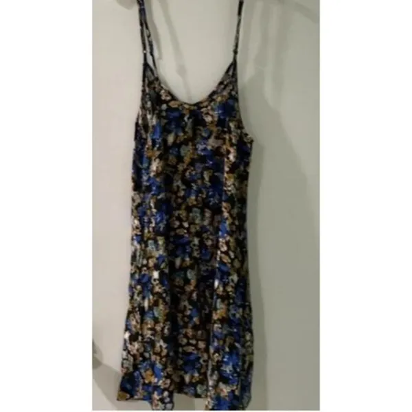 For Love and Lemons Women's Blue and Yellow Dress S - Image 6
