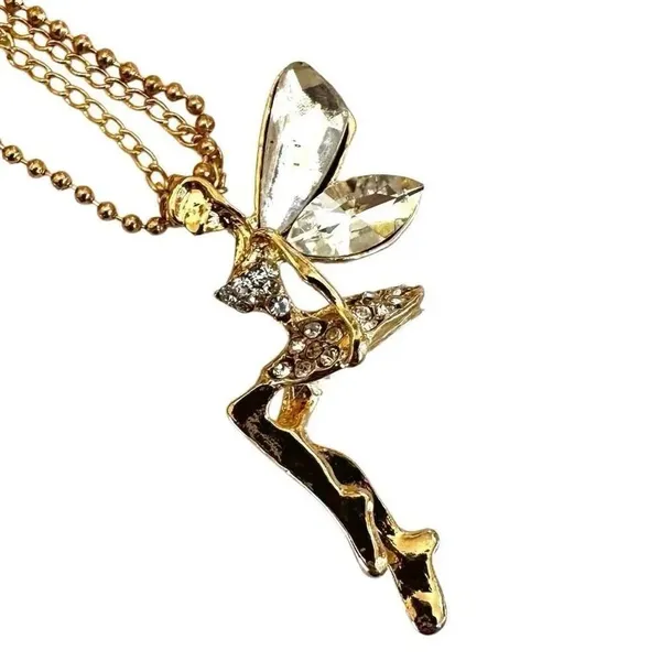 Fairy Pendant Necklace Gold - Image 9