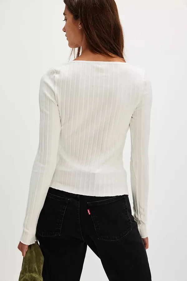 Free People Tilly White Long Sleeve - Image 2