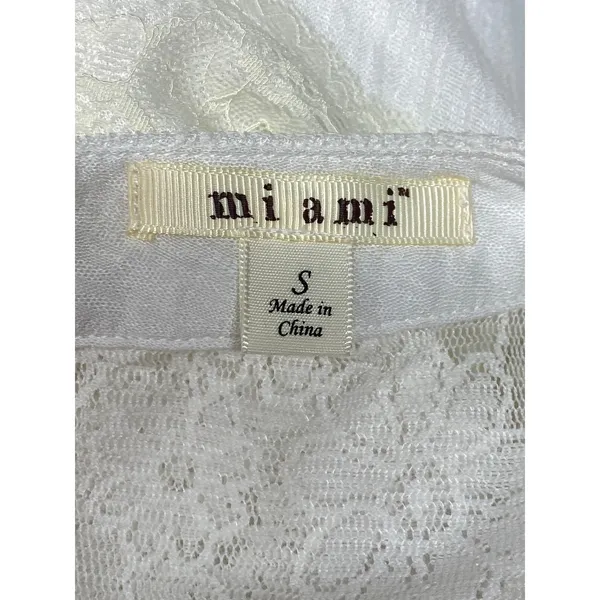 NWOT Miami Women's Size Small White Stretch Sweetheart Mini Dress White Lined - Image 5