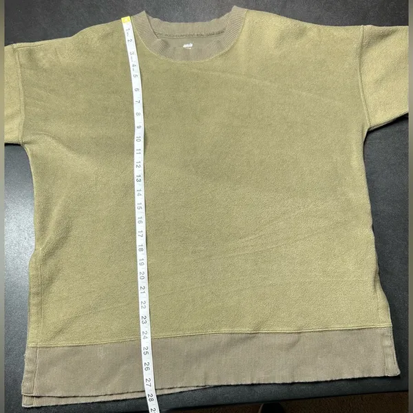 Aerie Size M Oversized Brushed Fleece Olive Green Pullover Tunic Sweatshirt - Image 6