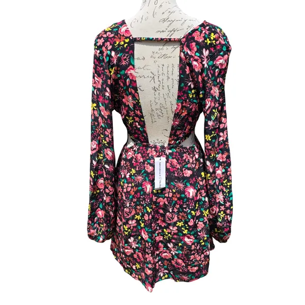 The Drop x Lauravanessa NWT Floral Cutout Mini Dress Black‎ Multi Size M - Image 7
