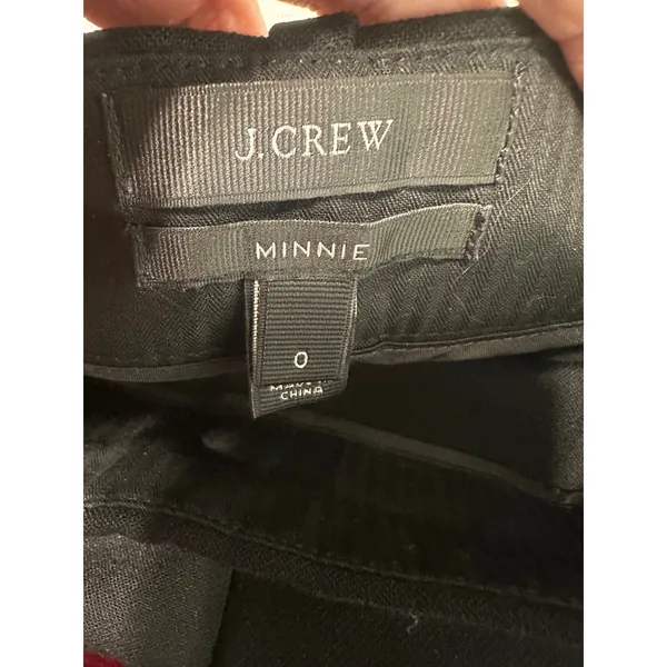 J.Crew Minnie Pant Black Wool Blend Side Zip‎ Slim Ankle Trousers 06685 Size 0 - Image 5