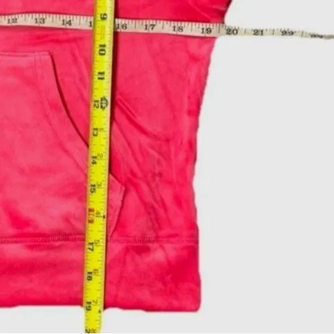 Juicy Couture NWT Pink Velour Zip Hoodie L Rhinestone Logo Y2K McBling - Image 6