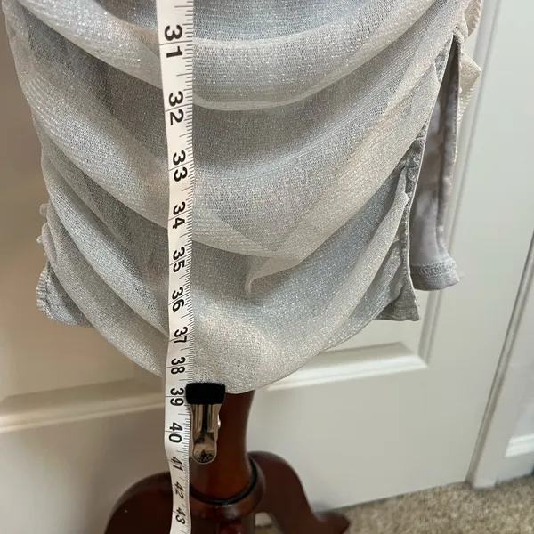 Lulu's Shimmering Silver Ruched‎ Mini Dress - Image 6