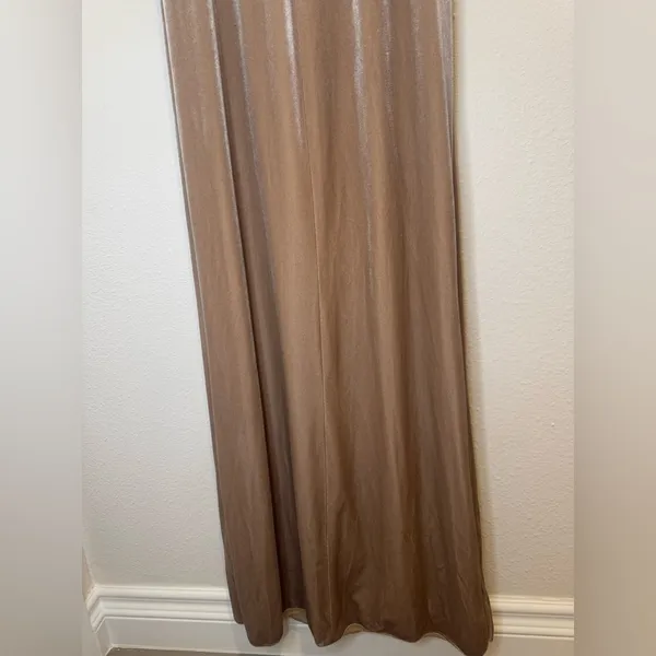 Revelry Skye‎ Velvet Champagne Cowl Neck Maxi Dress Size 2 - Image 9
