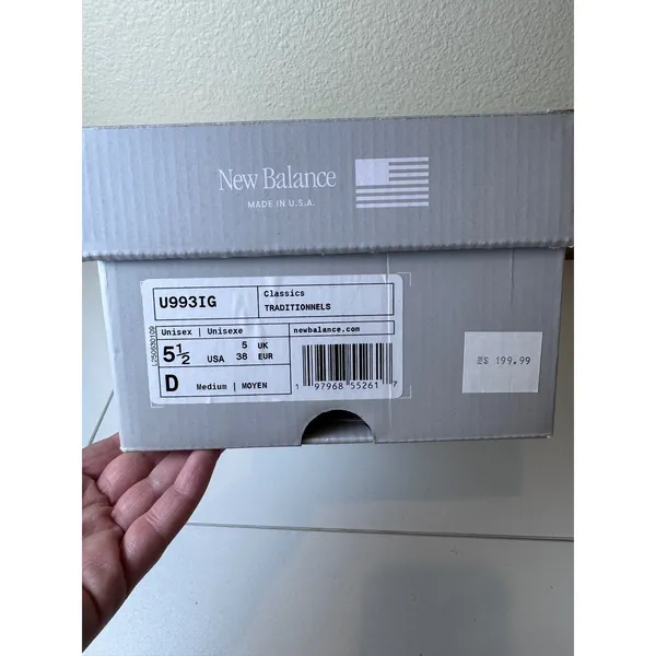 New Balance 993 Made in USA Grey Sneakers Women 5.5 Medium U993IG Minimalist‎ - Image 3