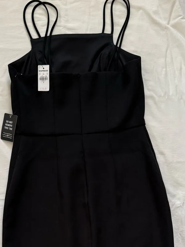 Express Double Strap Square‎ Neck Sheath Midi Dress Black Size S NWT - Image 6