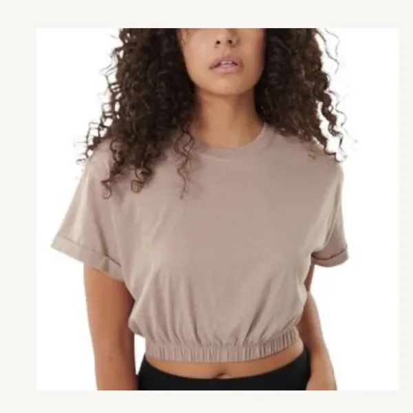Garage Light Brown Scrunch Crop Top - Image 2
