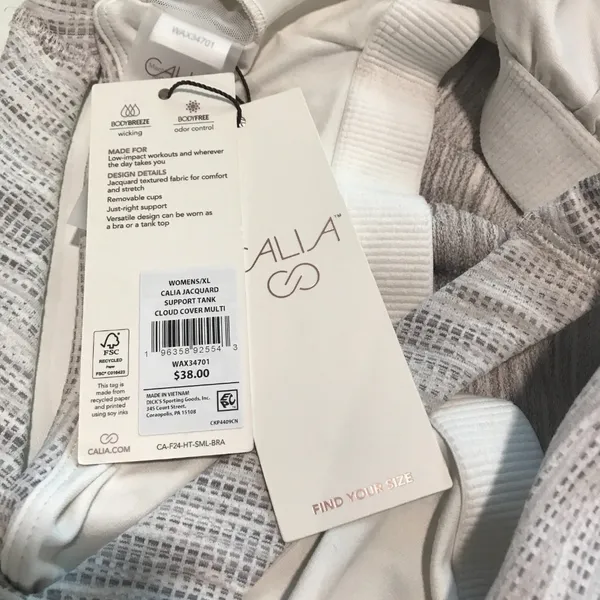 Calia Jacquard Support Tank in Cloud Cover Multi size XL NWT - Image 5