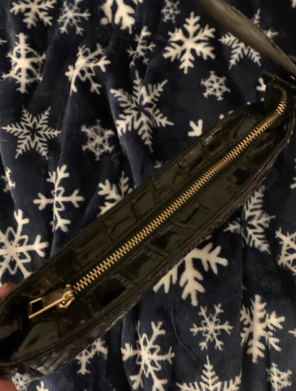 Black Crocodile Handbag Shoulder Purse - Image 3