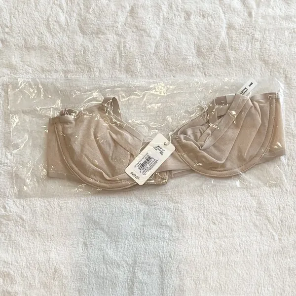 NWT Smoothez by Aerie Nude/Cream Mesh Unlined Balconette Bra - 34B - Image 5