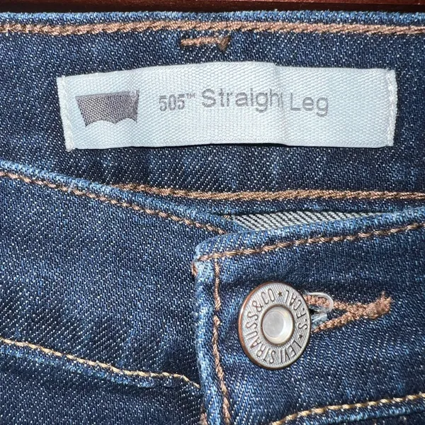 Levi's 505 Blue Straight Leg‎ Jeans Classic Style - Image 3
