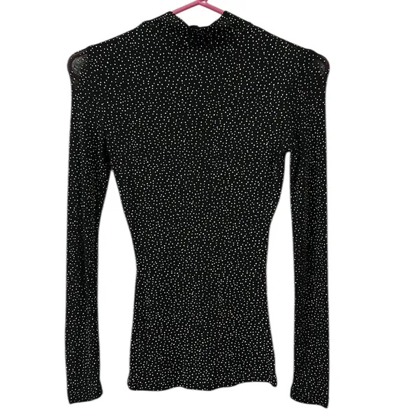 Newport Starry Night Mock Neck Long Sleeve Lightweight Bodycon Nylon Top Small - Image 7