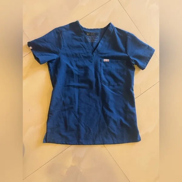 Figs XXS technical Catarina Scrub Top Dark Harbor V-Neck Womens blue - Image 8