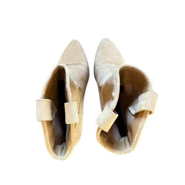 French Connection Carrie Boots Beige Western Vegan Suede Womens Size 7 - Image 6