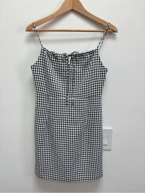 J.ING Gingham Sleeveless Fitted Mini Dress S - Image 2