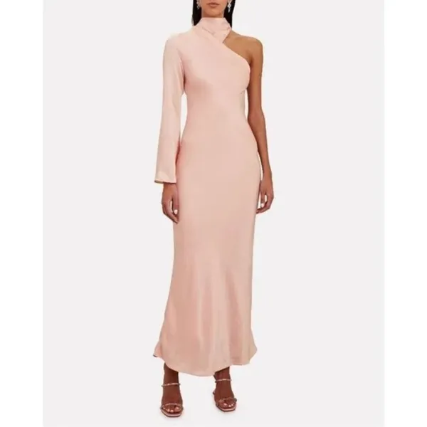 Significant Other Rhiannon One-Shoulder Sleeve High Neck Pink Maxi Gown 8‎ NWT - Image 3