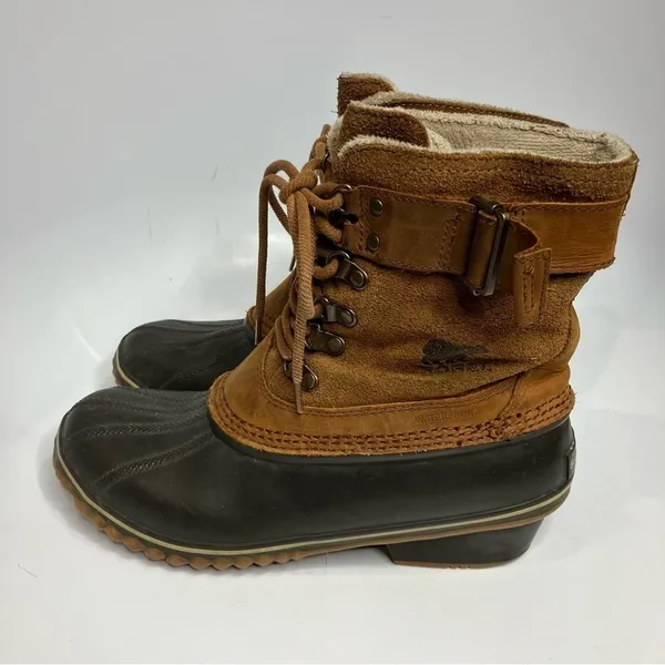 Sorel winter fancy lace up boots duck‎ boots size 8.5 - Image 2