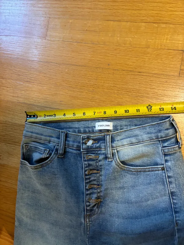 Sneak Peek Distressed Flare Wide Leg Denim Jeans Blue Women's Size 7/W 28 - Image 11