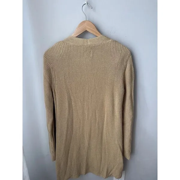 Gap Tan Open Front Longline Cardigan Sweater Small - Image 4