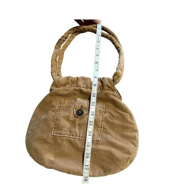 Corduroy Purse Khaki Handbag Boho Retro - Image 6