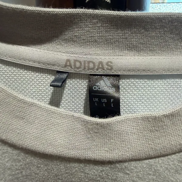 Adidas Light Gray Crewneck Top - Image 5