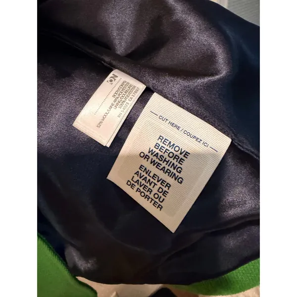 Old Navy Womens Pea Coat XS Green Wool Blend Double Breasted Pleated Puff Sleeve - Image 5