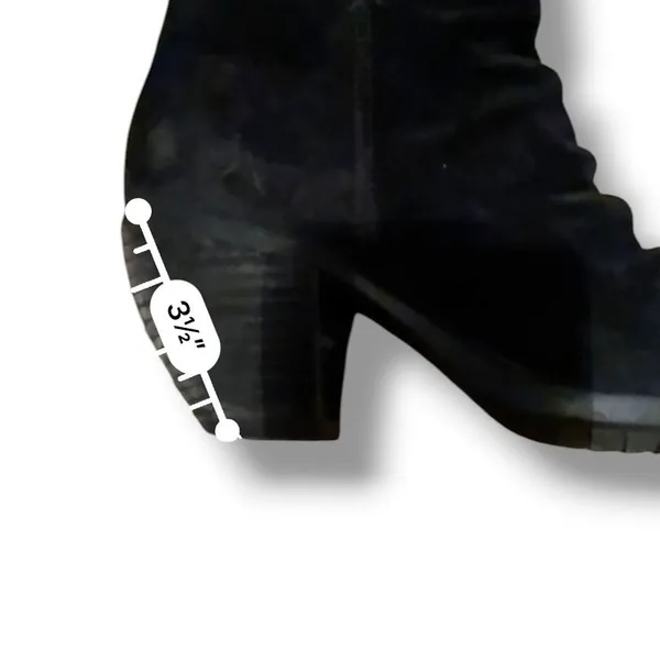Born Aire Ankle Booties 5.5 Black Suede Slouchy Pointed Toe Stacked Heel Zip‎ - Image 12