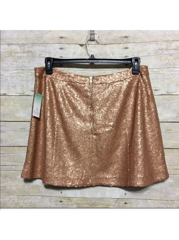 DECREE gorgeous rose gold bronze sequin mini skirt size M - Image 5