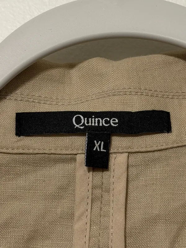 Quince 100% European Linen Blazer Size XL Neutral Khaki Driftwood Tan - Image 3